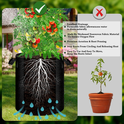 UJG 2 Pack 15 Gallon Potato Grow Bags with Pull-Down Harvest Window, Potato Bags for Growing Potatoes Heavy Duty Thickened Nonwoven Fabric Gardening Vegetable Growing Bags with Visible Window