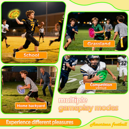 MPMVP Glow in The Dark Football Light Up Football | USB-C Rechargeable LED Ball with Pump | Night Game Ball for Indoor & Outdoor Play | Gift Ready for Boys & Kids (Green Yellow, Size 6)