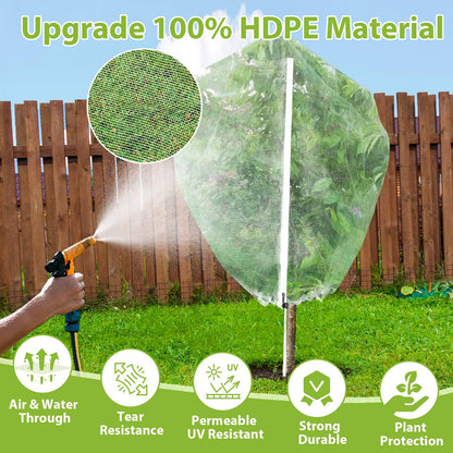 2PCS Large Fruit Tree Netting with Drawstring and Zipper, 8 * 8FT Garden Netting for Garden Protection, Insect Bird Netting for Fruit Trees, Protection from Anti Birds, Bugs,Cicadas, Insects
