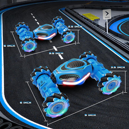 UFOLED Gesture Sensing RC Stunt Car, Remote Control 2.4GHz 4WD Hand Controlled Car Toys for Boys and Girls Ages 6-12, 360° Rotating Drift RC Cars with Lights and Music, Ideal Birthday and Xmas Gift