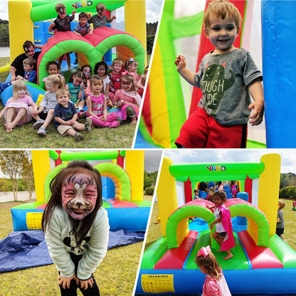YARD Bounce House for Big Kids 5-12, 21.3'x9.2'x7.9' Inflatable Obstacle Course Bouncy Castle with Large Slide for Ages 3-6,8-12, Jump House with 750w Blower for Outdoor Party 750w-Green