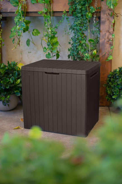 Keter City Outdoor Plastic Storage Box Garden Furniture 57.8 x 44 x 54.8 cm - Brown