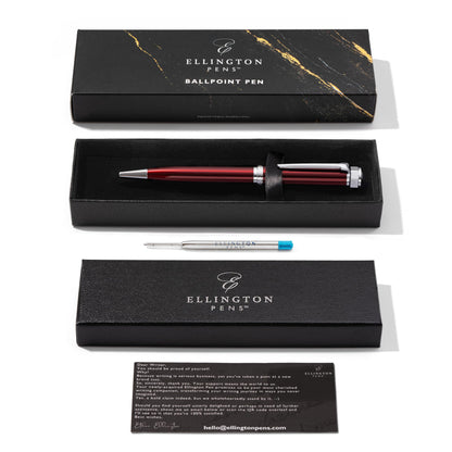 Ellington Pens Luxury Ballpoint Pen – Premium Quality, Smooth Writing Experience, Elegant Design, Includes 2 Ink Refills (Black & Blue) – Ideal for Professionals and Gift Giving