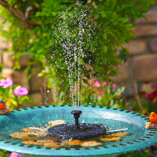 AISITIN 2.5W Solar Bird Bath Fountain Pump, Solar Fountain for Bird Bath with 6 Nozzles, 6.7" Solar Powered Water Pump for Garden, Ponds, Pool, Fish Tank, Aquarium and Outdoor