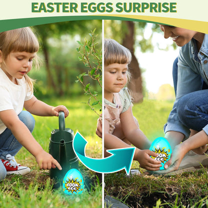 Beby Buty 6 Pack Luminous Easter Eggs with Mini Cars, Includes Off-Road Vehicles, Trucks, and Police Cars, Fun Easter Egg Hunt Toys for Kids Boys Girls 3 4 5 6 7 Years Old