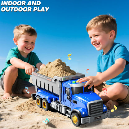 JUKUDAHU Toddler Trucks Toys for Boys 3-5 Years Old, Dump Truck with Lights and Sound, Kids Construction Play Truck, Garbage Truck Car Toys Vehicle Playset for Kids Aged 3 4 5 6 7 8