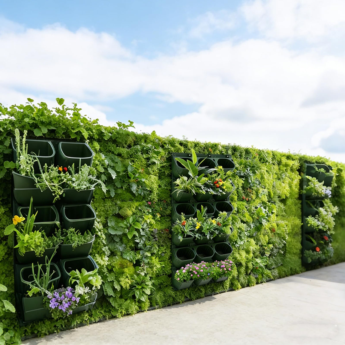 Self Watering Wall Planter | 36 Pots Vertical Garden Planter for Indoor Plants | Wall-Mounted Stackable wall planter | Hanging Plant Flower Pot Holder | 10.56 Fl Oz Each Individual Pot | Army Green