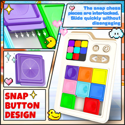 SMILESSKIDDO Super Slide Puzzle Games, Original 1000+ Challenges & 3 Modes, Brain Teaser Puzzle, Super Electronic Sliding Puzzles Toy Gifts for Kids & Adults, Fun Unblocking Logic Game