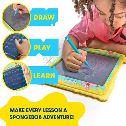 Spongebob ScribblePop LCD Writing Tablet – Reusable Doodle Board Drawing Pad & Tracing Cards – Mess‑Free Educational Travel Toy & Gift for Boys & Girls Ages 3–9