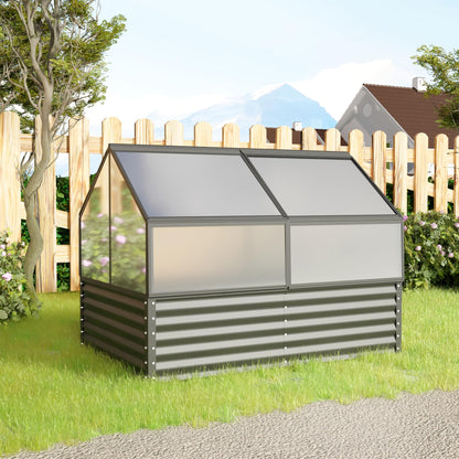 Raised Garden Bed with Greenhouse Cover, 68.7"x45"x51.5" Large Elevated Planter Box, Mini Greenhouse, Outdoor Standing Garden Bed for Vegetables, Herbs, Flowers on Patio, Balcony, Backyard