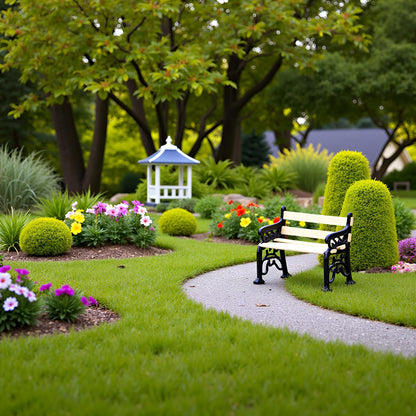 1/24 Miniature Park Bench Dollhouse Decoration Accessories, DIY Doll House Kit