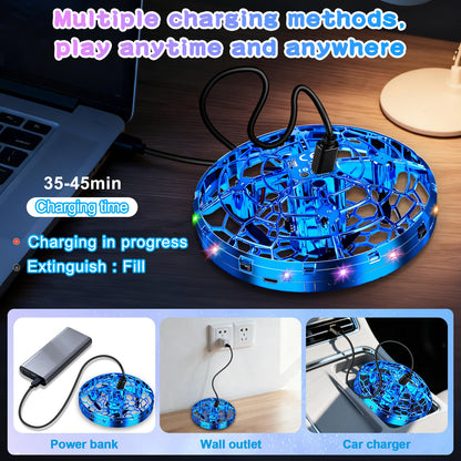 Vantexi Drone for Kids, 2026 Upgrade Flying Toys with LED, Hover Boomerang Mini Drone, Hand Operated UFO Flying Orb Ball, Christmas Birthday Gifts for 6 7 8 9 10 11 12+ Boys Indoor Outdoor (Blue)