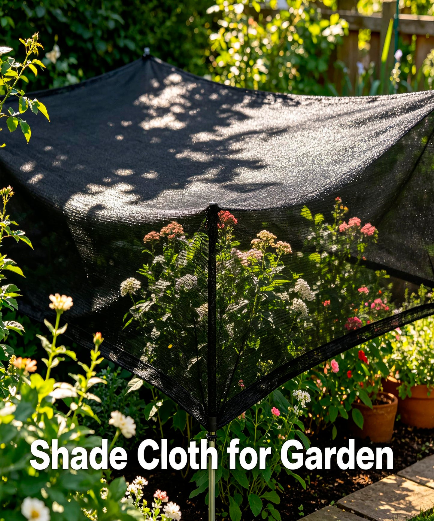 e.share Sun Shade Cloth, 40%-50% Sun Block Mesh Net, 6FT x 10FT Breathable Black Screen for Garden Greenhouse Patio Plants Vegetables Flowers