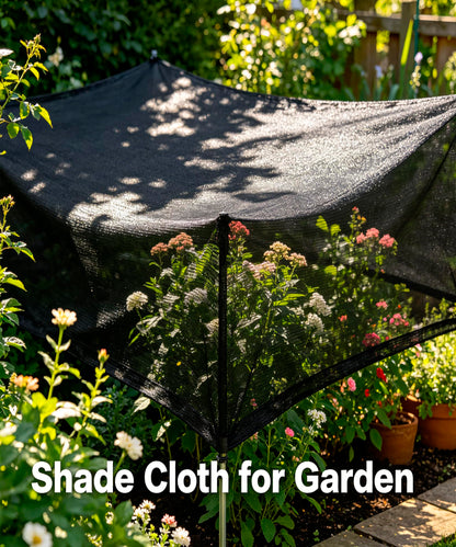 e.share Sun Shade Cloth, 40%-50% Sun Block Mesh Net, 10FT x 6.5FT Breathable Black Screen for Garden Greenhouse Patio Plants Vegetables Flowers