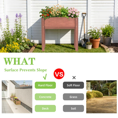 Raised Garden Bed with Legs, 31x16x31'', Outdoor Wood Elevated Planter Box, Thick Legs, w/Liner