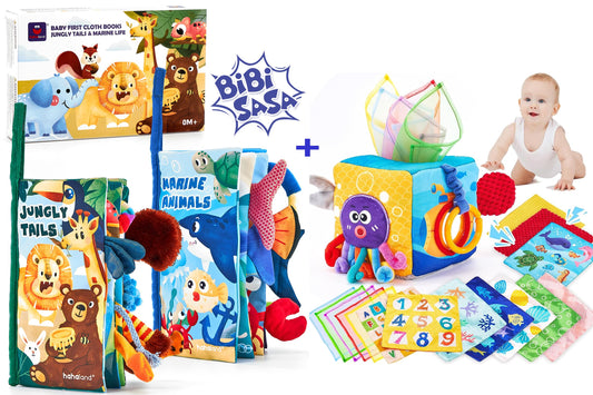 hahaland Baby Toys 0-12 Months - Soft, Crinkle, Squeaky, Sensory Toys for Babies