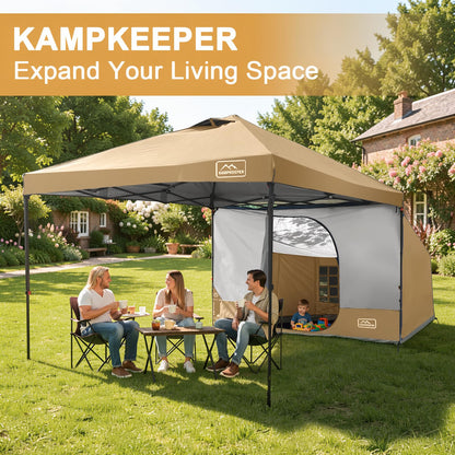 KAMPKEEPER 2 Person Canopy Side Tent, Camping Tent for 10x10 Canopies, Easy Up Cube Tents Gazebo Room with Mesh Window for Camping, Storage, Events(Canopy Not Included)