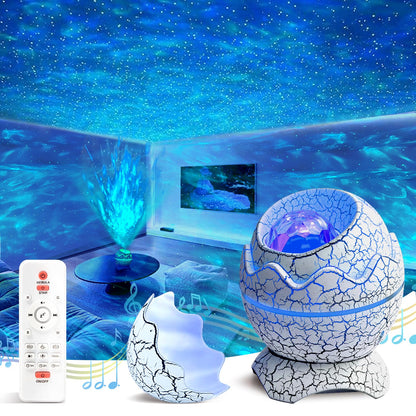 XQBX Dinosaur Egg Galaxy Projector an Aurora Projector with Bluetooth Speaker & White Noise - Valentine's Gift for Her/Him, Room Decor, Soothing Sleep Aid Gifts for Teen Girls/Boys
