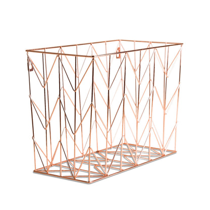 U Brands Hanging File Desk Organizer, Rose Gold Wire Metal - 854U02-06