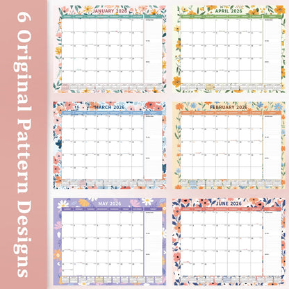 Ospelelf Desk Calendar 2026-2027 Large 22"x17" Monthly Family Office Planner Pad with Protective Cover 18 Months January 2026 - June 2027 Ditsy Floral