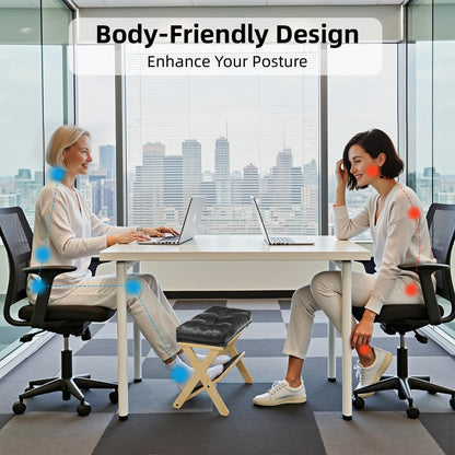 HOMELYSTBO Double Step Foot Rest for Under Desk at Work, Wooden Under Desk Footrest with Non-Slip EVA Stepping Surface, Ergonomic Foot Stools for Under Office Desk, Enhances Posture,Home Office Gaming
