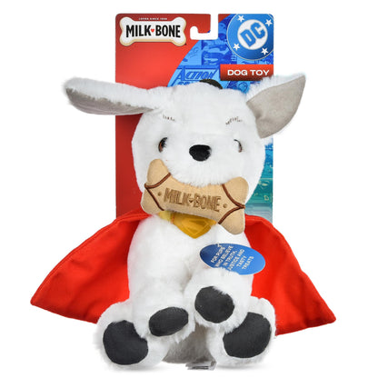 DC Comics Superman Krypto The Superdog Plush Dog Toy – Soft Squeaky Dog Toy with Crinkle Sounds, Cape & Milk-Bone Treat Design, 7.5 Inch