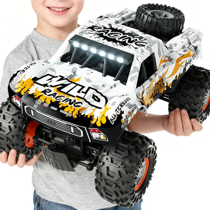 1:10 Amphibious Remote Control Car, 2.4 GHz Waterproof Monster Truck Toys RC Cars, 4WD All Terrain Off-Road Pickup RC Trucks , 2 Batteries 60Mins Play, Kids Toy Gift for Adults Kids Boys Girls