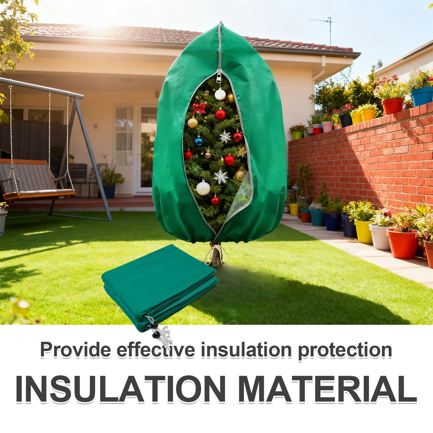 GMAPATS 2 PCS 47.2 x 70.8 Inches Plant Covers Freeze Protection, 2.2oz/yd² Frost Cloth for Outdoor Plants with Zipper/Drawstring, for Large Plant Frost Protection Outdoor Shrub Bush Fruit Tree Potte
