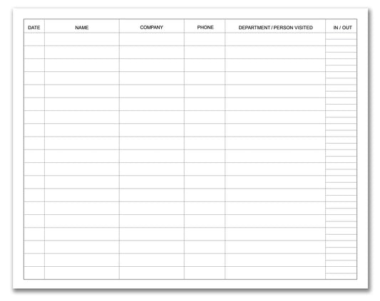 BookFactory Visitor Log Book Visitors Register Sign-in Book - 120 Pages, 8 7/8'' x 7'' - Black Cover, Section Sewn Hardbound (Made in USA)