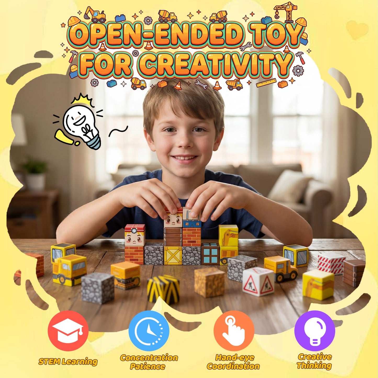 LADFAR Magnetic Building Blocks for Kids, Magnetic Tiles Build Cubes Game, 100PCS STEM Educational Magnet Toys, Ideal Gift for Toddlers Boys Girls Grandkids Christmas Birthday