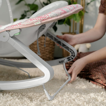 Ingenuity Keep Cozy 3-in-1 Grow with Me Vibrating Baby Bouncer Seat & Infant to Toddler Rocker, 0-30 Months Up to 40 lbs (Pink Lily)