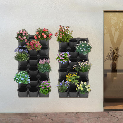 YUYANSHOP Wall Planter, Wall-Mounted Planter with 36 Pots, Wall-Mounted Flower Pot Holder with 36 Non-Woven Fabrics for Gardens, Terraces, Balconies, Patios