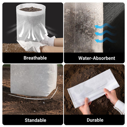 ENPOINT Fabric Grow Bags - 12.6x13.4 inches Breathable Seed Starter Plant Grow Bags for Seedling Pots, Nursery Pots for Plants, 50pcs