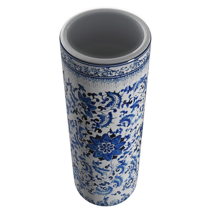 Red Lantern 24" Floral Blue & White Porcelain Umbrella Stand