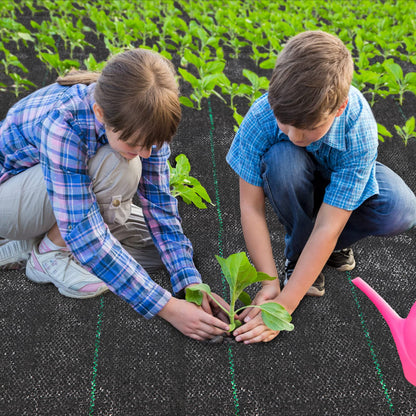 EXTRAEASY 6ft x 100ft Garden Weed Barrier Landscape Fabric,Weed Block Fabric Heavy Duty 3.2OZ,Woven Mulch for Landscaping Ground Cover Weed Control Fabric, Black Garden Bed Liner