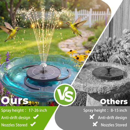AISITIN 3.5W Solar Fountain for Bird Bath Upgraded 2026, Solar Water Fountain Kit with 3 Fixed Bracket & Multiple Nozzles & Storage Interface for Bird Bath, Garden, Courtyard, Pond, Pool and Outdoor