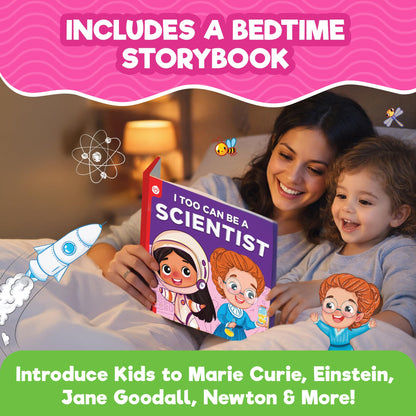 Doctor Jupiter Preschool Science Kit for Kids Ages 3-5 | Toddler Learning Activities, Birthday Gift Ideas for 3-4-5 Year Old Girls | Learning & Educational Toy STEM Kit with 100+ Experiments