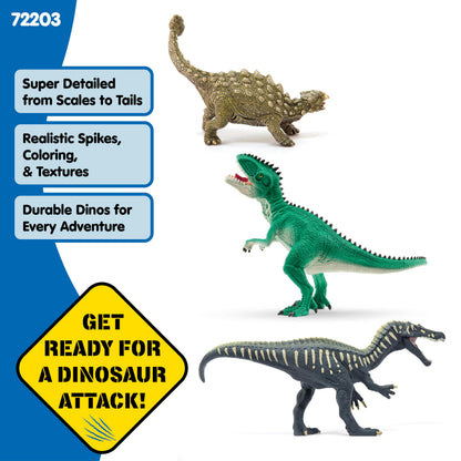 Schleich Dinosaurs - Attack of The Dinosaurs Trio Playset - Dinosaur Toys for Boys and Girls - Dino Figurines for Kids Ages 5+