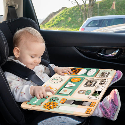 KALOTOYS Busy Board Montessori Toys for 1 2 3 Year Old - Sensory Toys for Toddlers 1-3 - Fine Motor Skills & Early Learning - Montessori Gift for Boys & Girls, Travel-Friendly & Safe