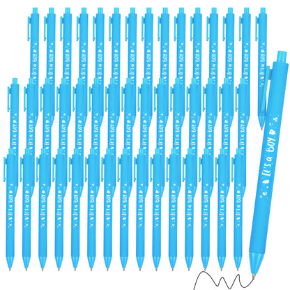 Aodaer 60 Pieces It's a Boy Baby Shower Ballpoint Pens, Retractable Gel Pen with Soft Grip, Comfortable Black Ink Pens for Boys Baby Shower Favors Party Guests Gifts