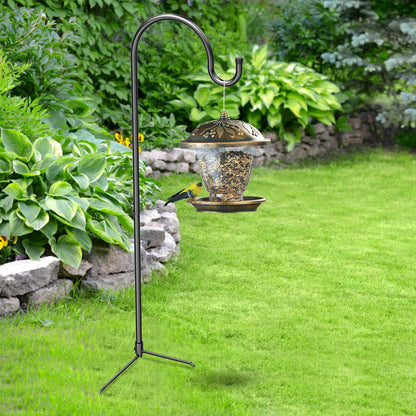 GOFORWILD Shepherd Hook 4 Pack Black, 33 inches Tall, Made of Premium Metal for Garden Decor, Plant Hanger, Lantern Hook, Solar Light Hanging, 7012