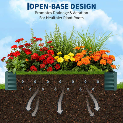 GarveeTech Galvanized Raised Garden Bed Kit with Cover Heavy-Duty Modular Metal Planter Raised Beds for Vegetables with Tool-Assisted Simple Assembly, Reinforced Panels & Optimal Drainage