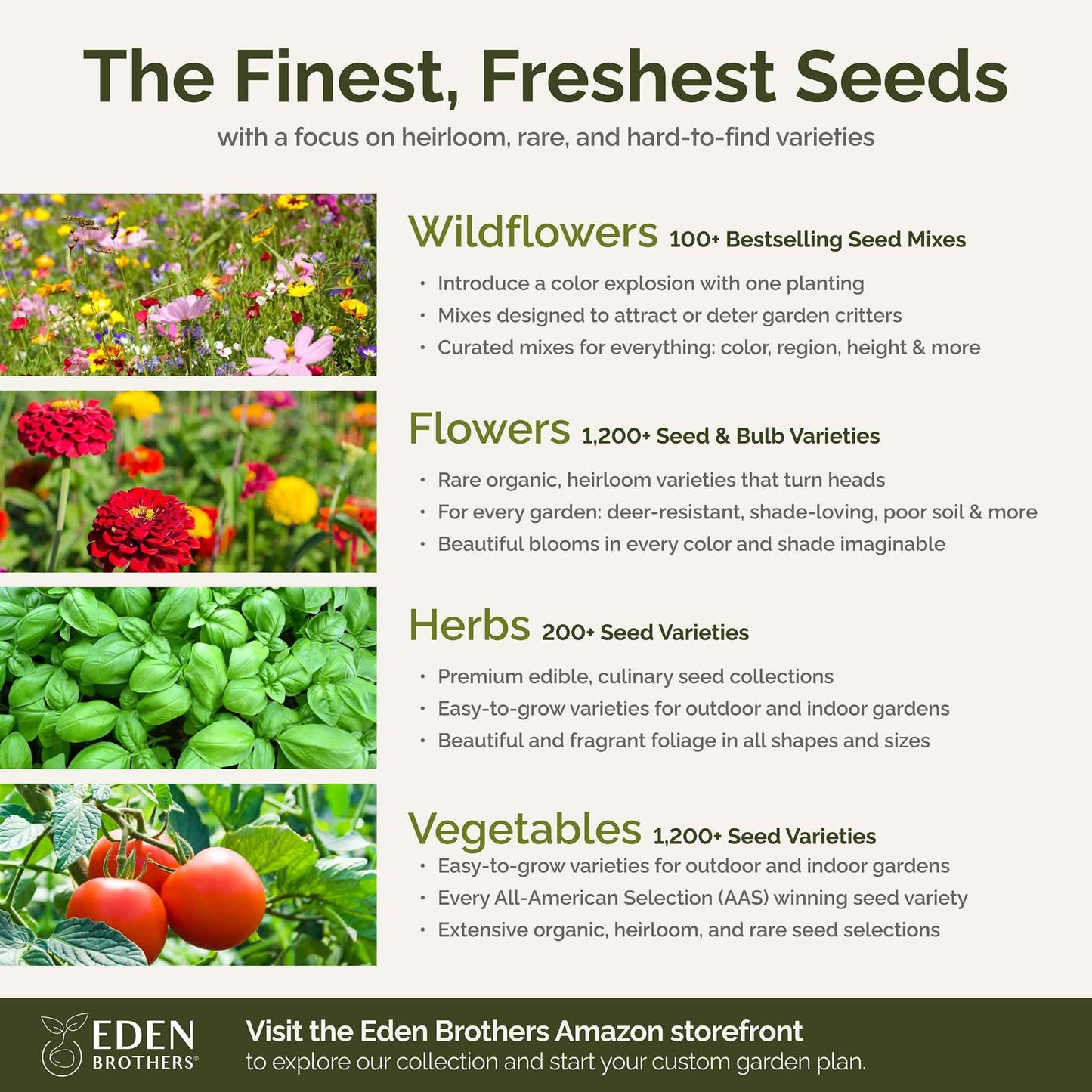 Eden Brothers Pacific Northwest Wildflower Mixed Seeds for Planting, 1/4 lb, 120,000+ Seeds with Cornflower, CA Bluebell | Attracts Pollinators, Plant in Spring or Fall, Zones 3, 4, 5, 6, 7, 8, 9, 10
