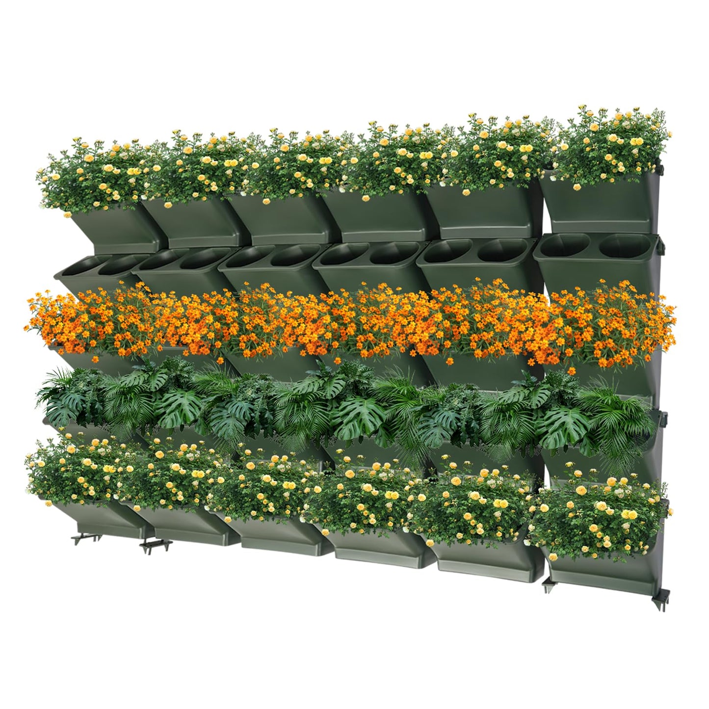 30 Pockets Self Watering Wall Planter Indoor Outdoor Planters Vertical Garden Stackable Wall-Mounted Planter Hanging Flower Herbs Vegetables for Home Balcony Decoration