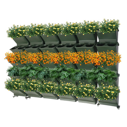 choayun Vertical Wall Planter, Stackable Wall Garden Planter with 30 Pockets for Indoor Outdoor, Self-Watering Hanging Wall Planters, Wall-Mounted Plant Pot Holder for Herbs Vegetables Fruits