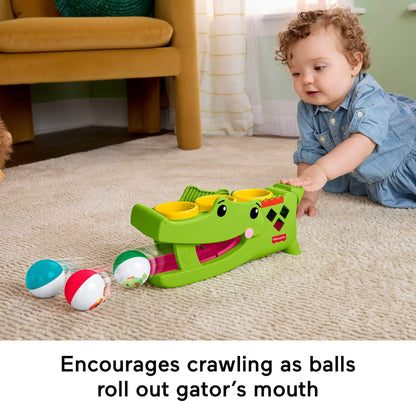Fisher-Price Baby Toy Sit & Tap Rolligator, Crawling Activity with Pounding Hammer & 3 Balls for Developmental Play Infants Ages 9+ Months