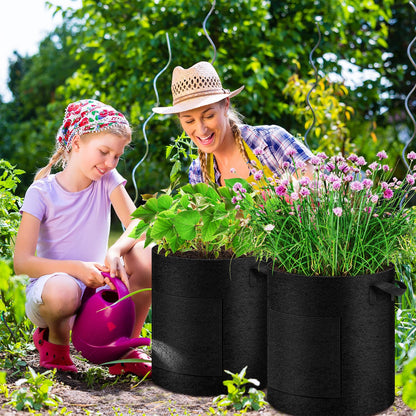 UJG 2 Pack 15 Gallon Potato Grow Bags with Pull-Down Harvest Window, Potato Bags for Growing Potatoes Heavy Duty Thickened Nonwoven Fabric Gardening Vegetable Growing Bags with Visible Window