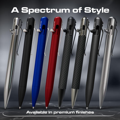 BASTION Luxury Executive Bolt-Action Ballpoint Pen for Men & Women | Ink Refillable Retractable Office Business Writing Pen | Glass Breaker Metal Self-Defense EDC (Stainless Steel)