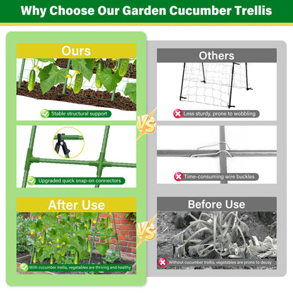 Sunwinx 35x51 Inch Cucumber Trellis for Raised Bed, Adjustable A-Frame Garden Trellis for Climbing Plants Outdoor with Climbing Net, Meal Plant Trellis for Vegetables Pea Bean Tomato Squash Grape