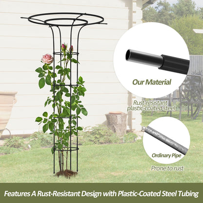 Trellume Trellis for Climbing Plants Outdoor - 69"(H), Expandable and Rust-Proof Metal Plant Support, Easy Installation, Garden Trellis for Potted Roses, Vines, Jasmine(1 Pack)